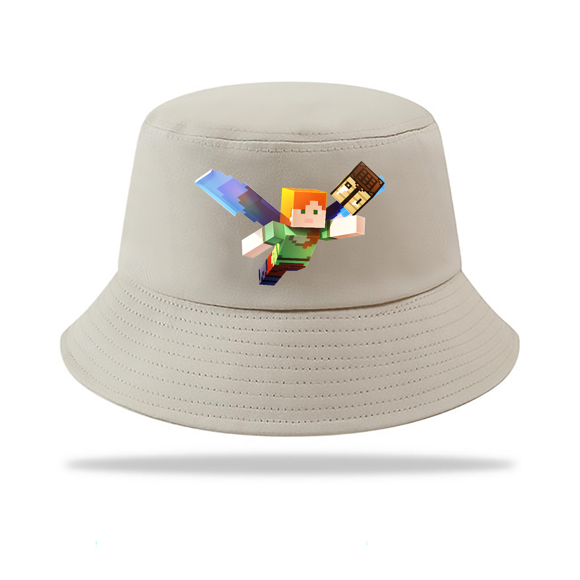 （画像用） マインクラフト ブロックの世界 Minecraft MC Block world アウトドア日除けバケットハット